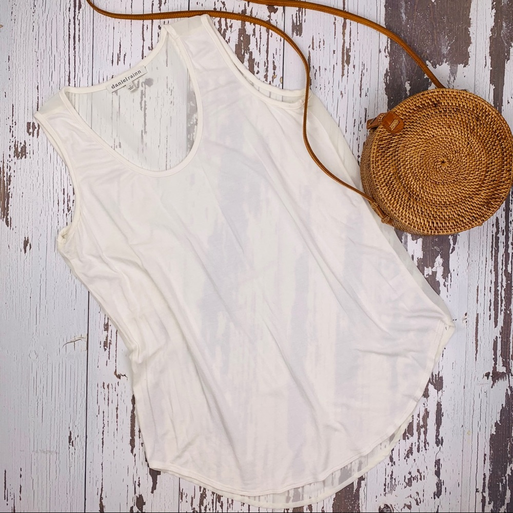 Sheer and Cotton Tank Blouse